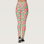 Rood wit en groen draaiend Snoep patroon Leggings (Achterkant)