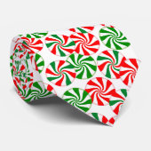 Rood wit en groen draaiend Snoep patroon Stropdas (Opgerold)