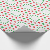 Rood, wit en groen gestempeld geometrisch cadeaupapier (Hoek)