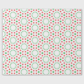 Rood, wit en groen gestempeld geometrisch cadeaupapier (Vlak)