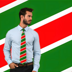 Rood, wit en groen gestreept Stropdas (kerstkleure