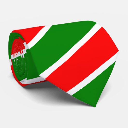 Rood, Wit en Groen Gestreept Stropdas (Kerstmiskle (Opgerold)