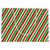 Rood, wit en groen kerstcadeau groot cadeauzakje (Achterkant)
