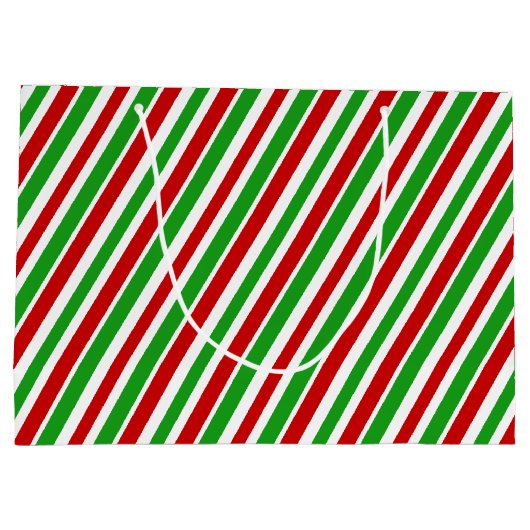 Rood, wit en groen kerstcadeau groot cadeauzakje (Achterkant)