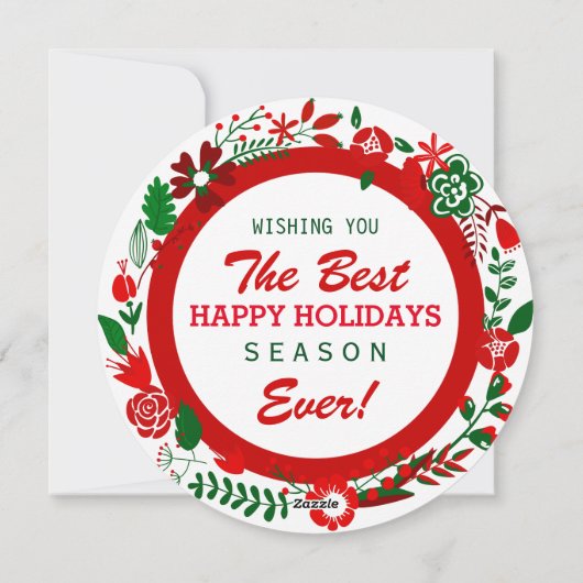 Rood wit en groen kerstfeest Lijst foto's Feestdagenkaart (Achterkant)