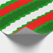 Rood wit en groen kerstgolven inpakpapier (Hoek)