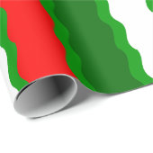 Rood wit en groen kerstgolven inpakpapier (Rol Hoek)