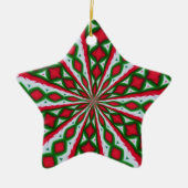 Rood wit en groen kerstSnoep Kaleidoscoop Keramisch Ornament (Voorkant)