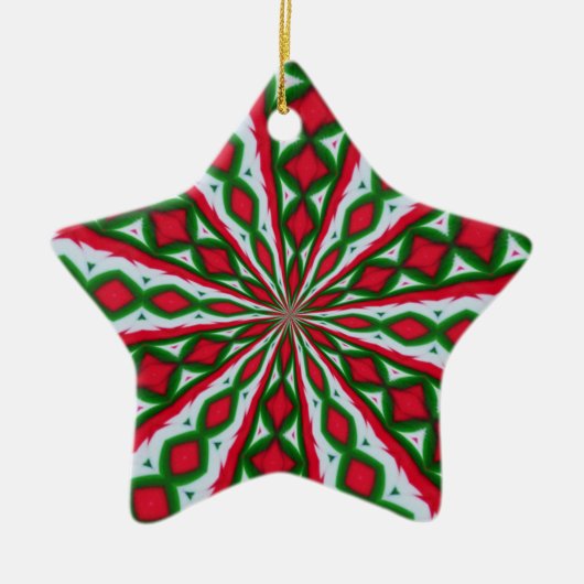 Rood wit en groen kerstSnoep Kaleidoscoop Keramisch Ornament (Voorkant)