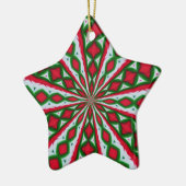 Rood wit en groen kerstSnoep Kaleidoscoop Keramisch Ornament (Links)