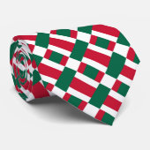 Rood wit en groen kleurenblok Afdrukken Stropdas (Opgerold)