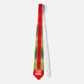 Rood Wit en Groen met C'est Noel tekst op Stropdas (Voorkant)