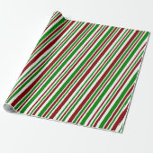 Rood, wit en groen met kerst omstreden strepen cadeaupapier (Uitgerold)
