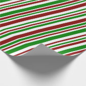 Rood, wit en groen met kerst omstreden strepen cadeaupapier (Hoek)