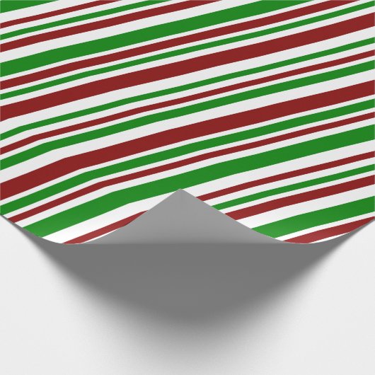 Rood, wit en groen met kerst omstreden strepen cadeaupapier (Hoek)