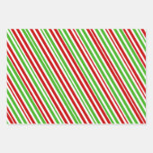 Rood, wit en groen met kerst omstreden strepen inpakpapier vel (Voorkant 3)