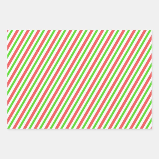 Rood, wit en groen met kerst omstreden strepen inpakpapier vel (Voorkant 2)