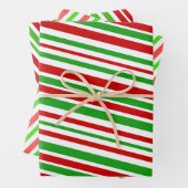 Rood, wit en groen met kerst omstreden strepen inpakpapier vel (In situ)