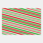 Rood, wit en groen met kerst omstreden strepen inpakpapier vel (Voorkant)