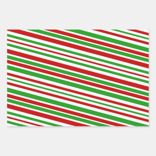 Rood, wit en groen met kerst omstreden strepen inpakpapier vel (Voorkant)