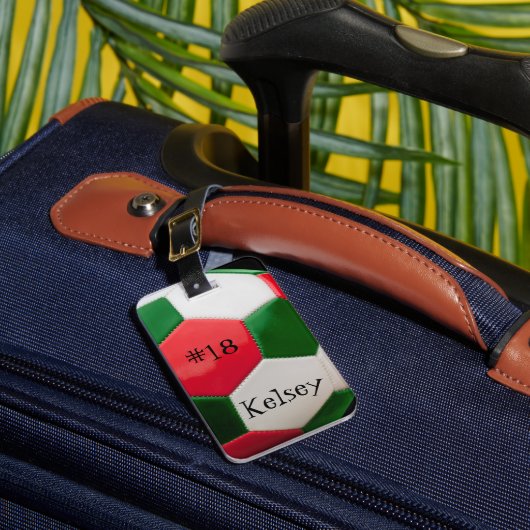 Rood Wit en Groen, Naamlabel voor Voetbaltas Bagagelabel (Voorkant Insitu 1)