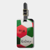 Rood Wit en Groen, Naamlabel voor Voetbaltas Bagagelabel (Voorkant verticaal)