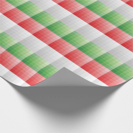 Rood, wit en groen omberkleurblok cadeaupapier (Hoek)