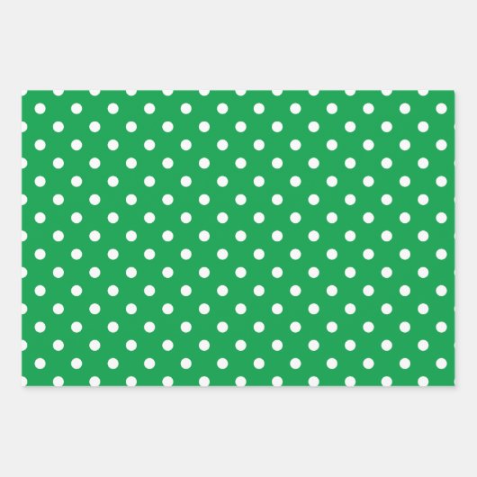 Rood wit en groen polka dot inpakpapier vel (Voorkant 3)