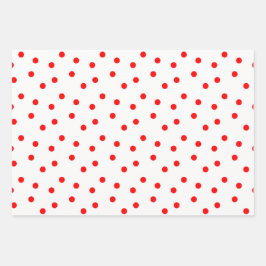 Rood wit en groen polka dot inpakpapier vel