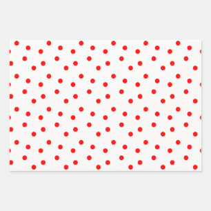 Rood wit en groen polka dot inpakpapier vel