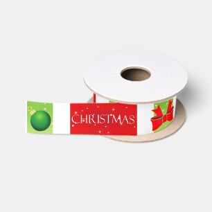 Rood wit en groen Prettige feestdagen Kerstmis Satijnen Lint
