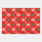 Rood wit en groen Snowflake patroon Inpakpapier Vel (Voorkant 2)