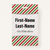 Rood, wit en groen striped patroon; aangepaste naa badge (Voorkant)