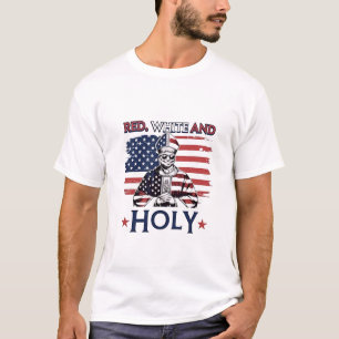 Rood wit en Heilige Paus Leo 4 juli Verenigde Stat T-shirt