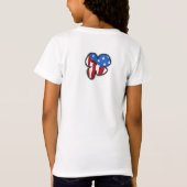 Rood, Wit en Hula Meisjes Patriottisch T-shirt (Achterkant)