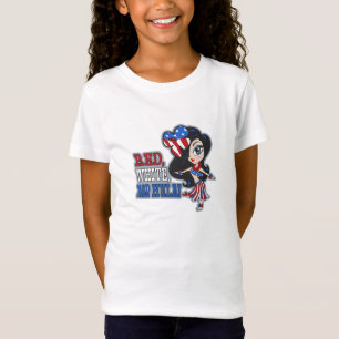 Rood, Wit en Hula Meisjes Patriottisch T-shirt