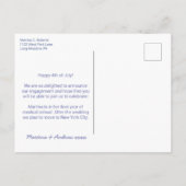 Rood wit en ik bewaren de datum bruiloft Elopement Aankondigingskaart (Achterkant)