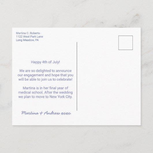 Rood wit en ik bewaren de datum bruiloft Elopement Aankondigingskaart (Achterkant)