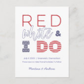 Rood wit en ik bewaren de datum bruiloft Elopement Aankondigingskaart (Voorkant)