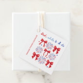 Rood Wit en Ik Doe 4 Juli Bruidsfeest Bedankjes Labels (In situ)