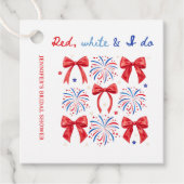 Rood Wit en Ik Doe 4 Juli Bruidsfeest Bedankjes Labels (Voorkant)