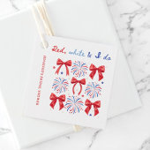 Rood Wit en Ik Doe 4 Juli Bruidsfeest Bedankjes Labels