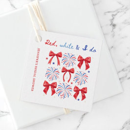 Rood Wit en Ik Doe 4 Juli Bruidsfeest Bedankjes Labels