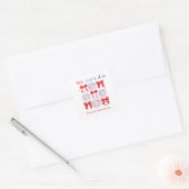 Rood Wit en Ik Doe 4 Juli Bruidsfeest Favorieten Vierkante Sticker (Envelop)