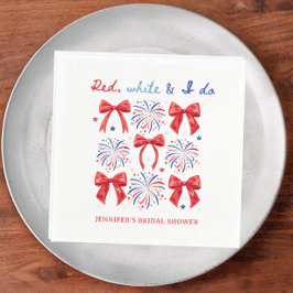 Rood Wit en Ik Doe 4 Juli Bruidsfeest Servet