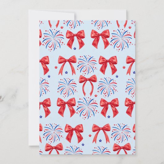 Rood Wit en ik doe 4 juli Bruiloftsfeest Kaart (Achterkant)