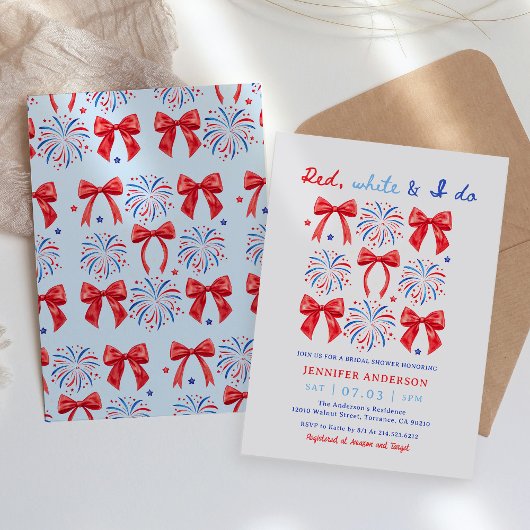 Rood Wit en ik doe 4 juli Bruiloftsfeest  Kaart