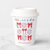 Rood Wit en Ik Doe 4 Juli Meidenavondfeest Papieren Bekers (Voorkant)