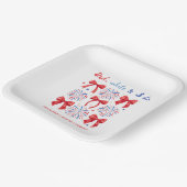 Rood Wit en Ik Doe 4 Juli Meisjesuitje Papieren Bordje (Gebogen)