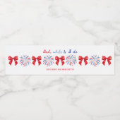 Rood Wit en Ik Doe 4 Juli Meisjesuitje Waterfles Etiket (Enkel label)